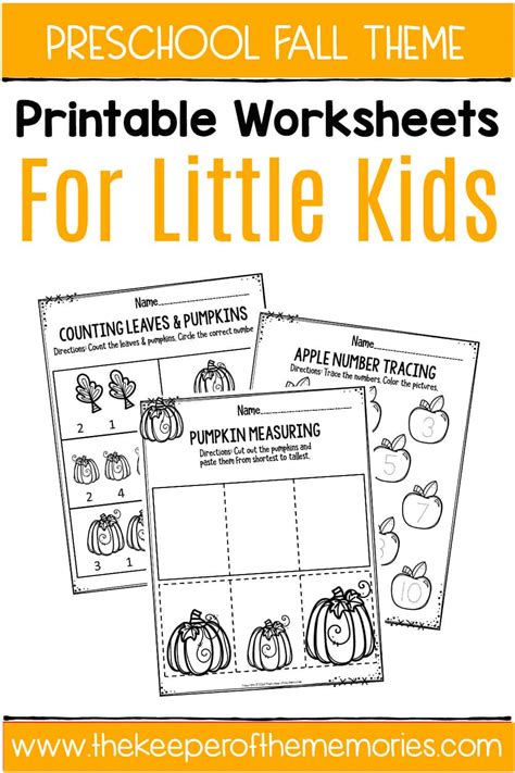 printable fall worksheets  preschool  keeper   memories
