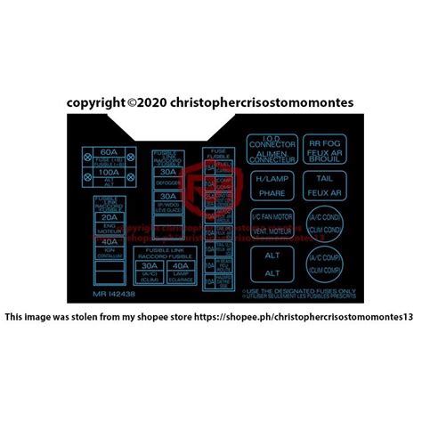 fuse box label diagram sticker  pajero fieldmaster    lazada ph
