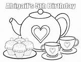 Party Coloring Pages Tea Boston Birthday Pajama Printable Personalized 5th Etsy Favor Getcolorings Template sketch template
