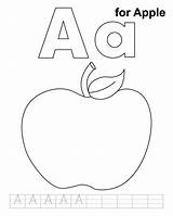 Apple Coloring Pages Letter Printable Aa Preschool Kids Practice Handwriting Worksheets Sheets Alphabet Letters Color Kindergarten Coloring4free Activities Colouring Printables sketch template