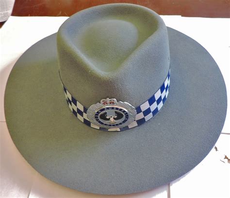 south australian police bush akubra hat   grey fur felt