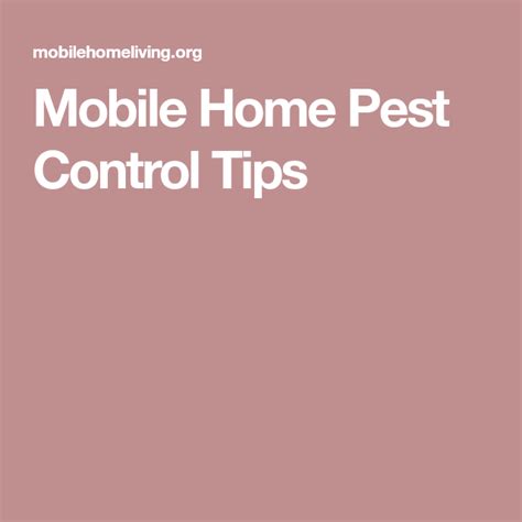 mobile home pest control tips pest control pests mobile home