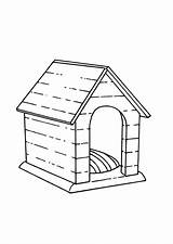 Dog Coloring Kennel House Pages Buildings Architecture Drawing Drawings Printable sketch template