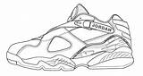 Jordan Coloring Air Pages Shoes Jordans Shoe Michael Sneakers Retro Cartoon Nike Sneaker Colouring Print Template Dessin Drawings Templates Library sketch template