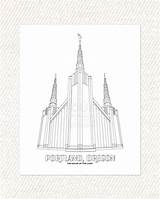 Temple Coloring Lds Oregon Portland Pages Etsy Quotes sketch template