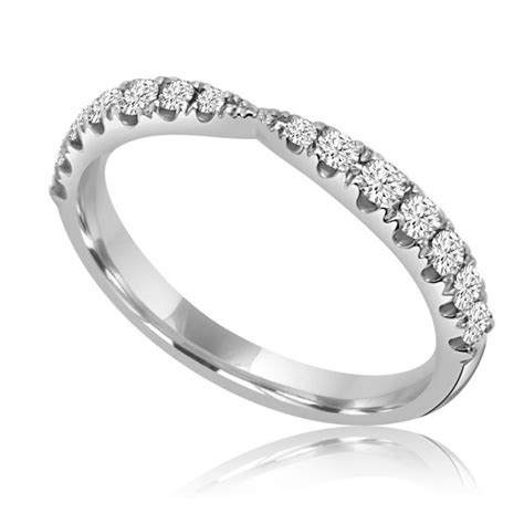Pinch Diamond Wedding Band For Low Set Engagement Rings