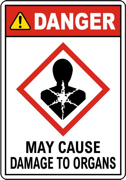 danger   damage  organs ghs sign