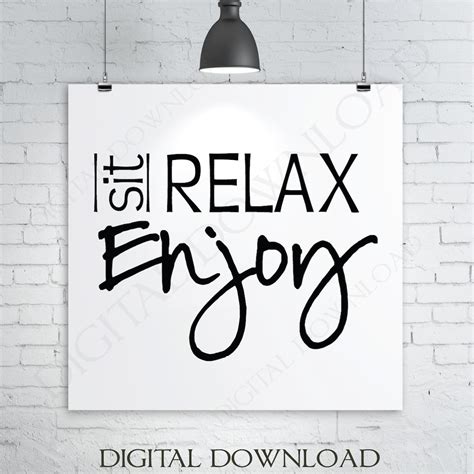 sit relax enjoy design vector digital  ready   etsy