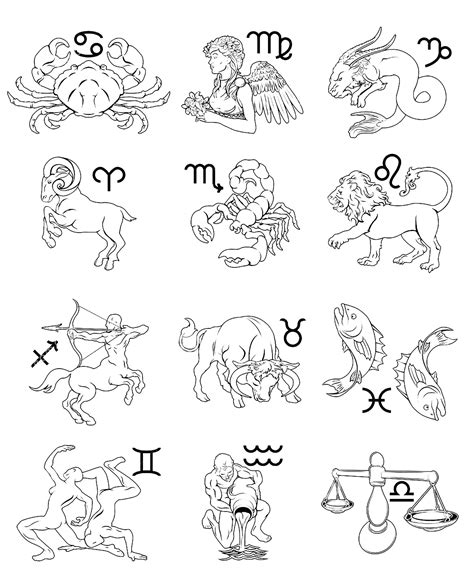horoscope coloring pages  getdrawings