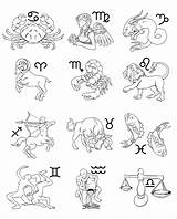 Zodiac Pages Virgo Adults Signs Coloring Horoscope Astrology Sign Template Symbols sketch template