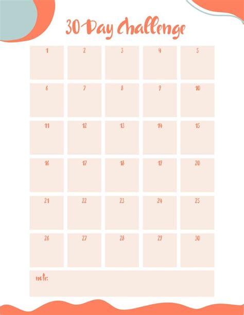 printable  day challenge calendar originalmom