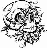 Flaming Skull Drawing Getdrawings Skulls sketch template