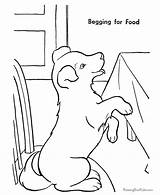 Coloring Pages Puppy Dog Begging Color Puppies Food Baby Dogs Table Print Kids Clipart Printable Cute Funny Sheet Drawing Mothers sketch template