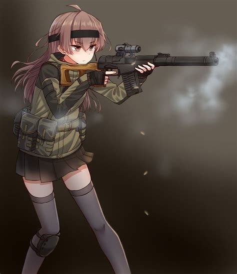 pin  anime girl  guns