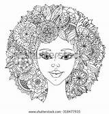 Coloring Women Book Fashion Beautiful Adult Hair Vector Stock Vectors Zentangle Floral Abstract Shutterstock Clip sketch template