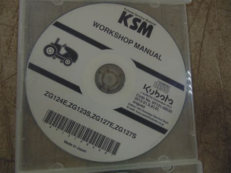 kubota zge zgs zge zgs workshop manual  cd  equipment manuals