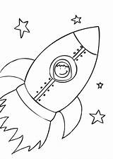 Rocket Coloring Ship Printable Pages Kids sketch template