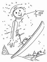 Snowboard Connect Zahlen Malen Cijfertekening Malvorlagen Snowboarding Snowboarden Kolorowanki Hiver Fazendo Kleurplaat Disegna Seguendo Numeri Relier Slalom Class Olympiques Nukleuren sketch template