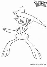 Gallade Pokemon Coloring Pages Printable Kids sketch template