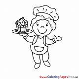 Chef Colouring Kids Printable Coloring Pages Work Sheet Title sketch template