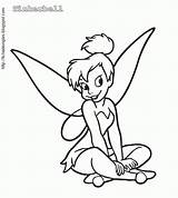 Tinkerbell Coloring Pages Drawing Printable Clipart Draw Para Disney Characters sketch template