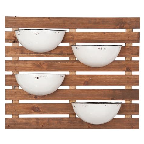 foreside home garden rustic slat wood wall planter