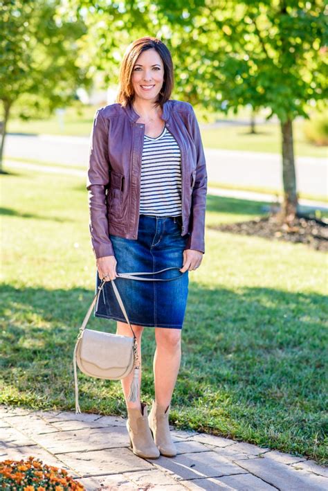 Jean Skirt Outfit For Fall