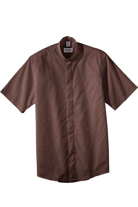 edwards garment  mens short sleeve banded collar shirt  mens woven shirts