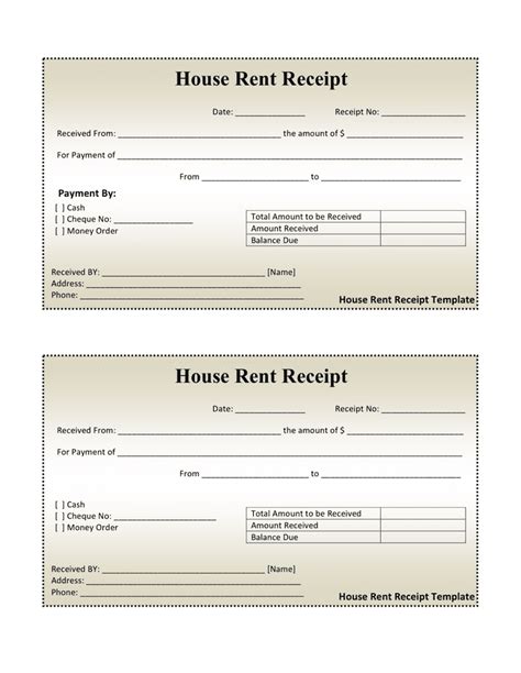 receipt book templates print  receipts  page eforms