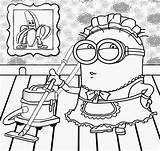 Kids Coloring Pages Year Olds Drawing Printable Color Minion Cleaning Chores Doing Minions Girls Outfit Clean Sheets Book Fancy Dress sketch template