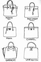 Chanel Bag Vuitton Louis Handbag Illustration Bags Givenchy Prada Hermes Handbags Quotes Tumblr Saint Laurent Things Fashion Favorite Designer Purses sketch template