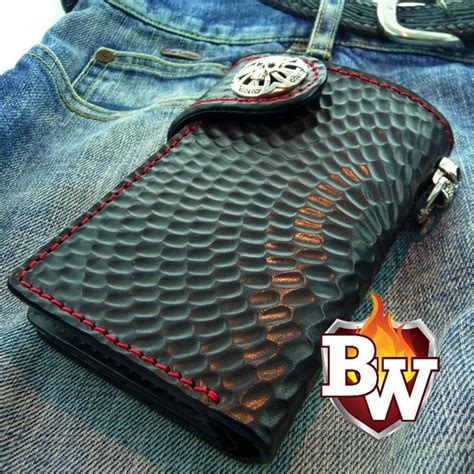hammered  handmade biker wallet biker wallet long wallet pattern