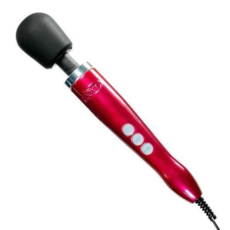 doxy die cast plug in vibrating wand body massager red