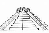 Aztec Pyramid Mayan Giza Piramide Maia Summum Clipground sketch template