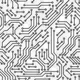 Circuit Nahtloses Muster Circuito Chip Computertechnologie Cuciture Informatiche Tecnologie Stampato Senza Leiterplatte Vsti Abbildung Vektors Technischen Vectorified sketch template