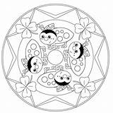 Mandala Ladybug Lucky Mandalas Para Glückskäfer Kiga Pre sketch template