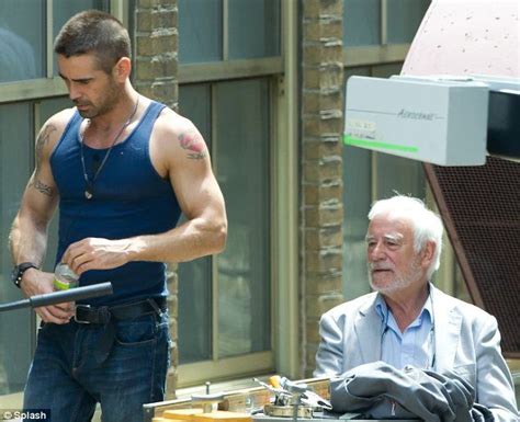 Showing Off His Softer Side Colin Farrell Brings His Father To Set Of