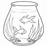 Aquarium Coloring Pages Fish Advertisement sketch template