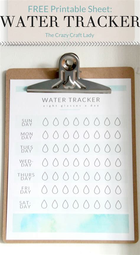 printable water tracker  crazy craft lady