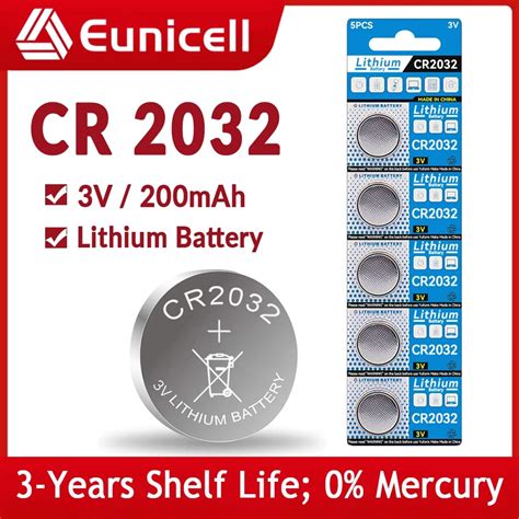 eunicell pcs pcs mah cr cell coin button batteries cr  lc dl  lithium