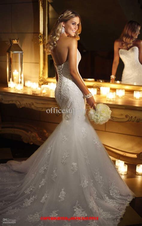 wholesale mermaid lace sweetheart wedding dresses bridal gown  corset