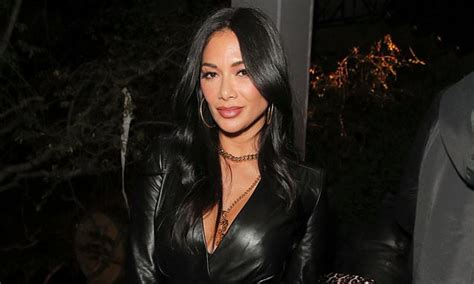 nicole scherzinger oozes sex appeal in a deeply plunging leather jumpsuit daily mail online