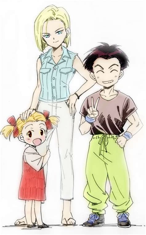 android 18 krillin and maron 亀 anime pinterest android 18 the o jays and android