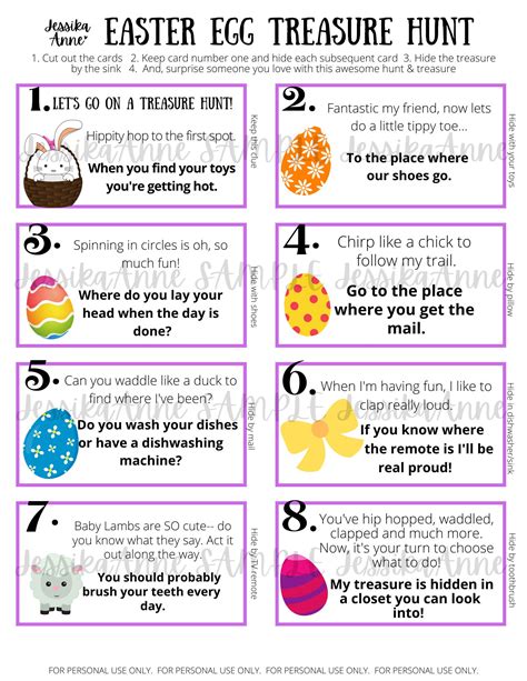 easter treasure hunt clues instant download easter etsy