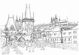 Prague Charles Bridge Illustration Vector Dreamstime Czech Republic Illustrations Vectors Stock sketch template