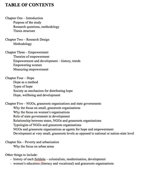 table  contents dissertation dissertation formatting guidelines