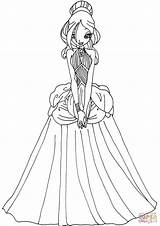 Coloring Pages Dress Daphne Printable Winx Dresses Drawing Fashion Club Girls Princess Beautiful Color Sheets Print Supercoloring Darcy Las Fairy sketch template