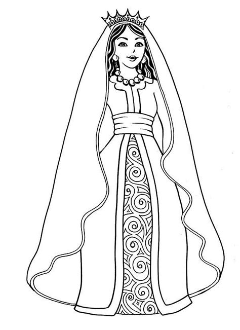 drawing  queen esther coloring page kids play color