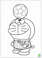 Doraemon Coloring Dinokids Soccer Playing Close Da Print Game sketch template