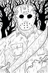Coloring Myers Pages Jason Michael Horror Halloween Freddy Voorhees Printable Color Mask Scary Vs Book Adult Print Colouring Sheets Drawing sketch template